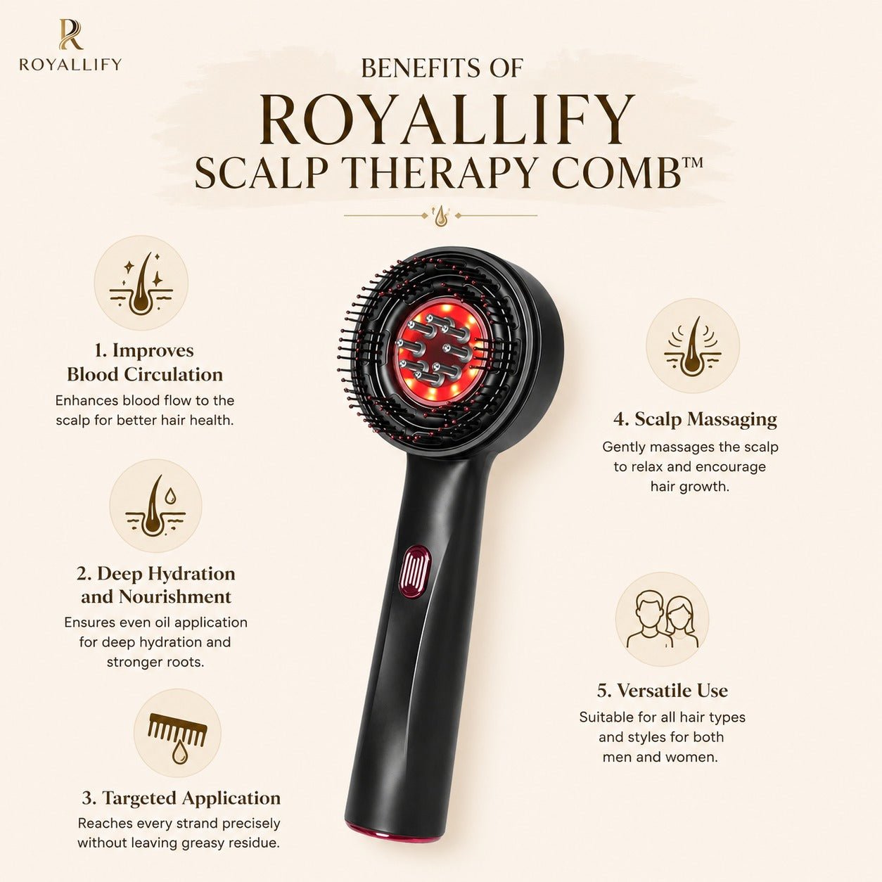 Royallify Scalp Therapy Comb -Benefits